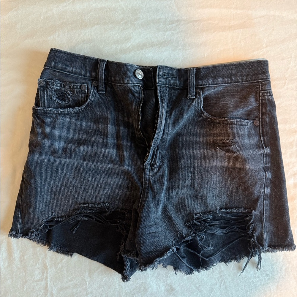 American Eagle Outfitters Dark Gray Distressed Jean Shorts